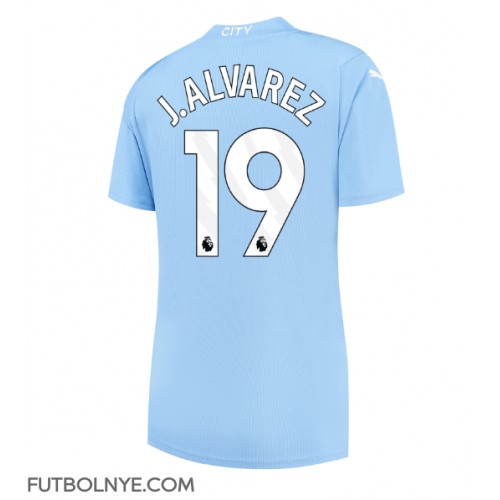 Camiseta Manchester City Julian Alvarez #19 Primera Equipación para mujer 2023-24 manga corta